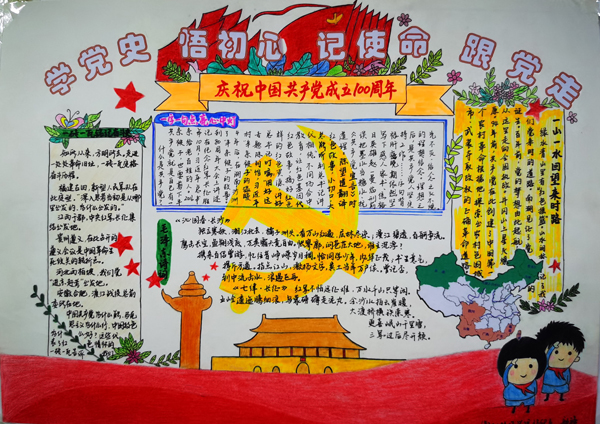 經濟貿易系組織開展慶祝建黨100周年之黨史知識宣傳手抄報活動